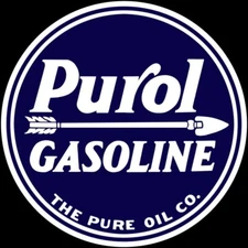 Pure Oil Co. Purol Gasoline NEW Sign 40" Dia. Round USA STEEL 17 Lbs