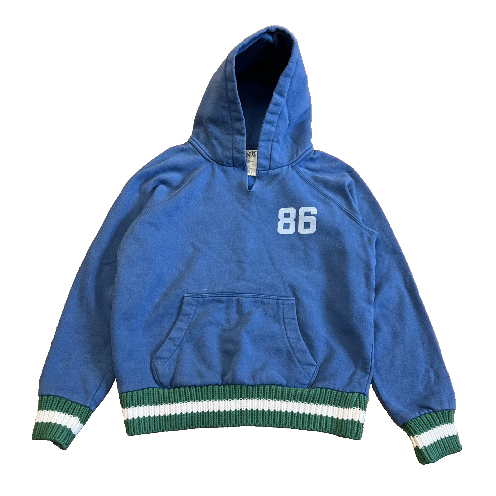 UNDERCOVER Felpa con cappuccio zip Y2K fine anni 2000 Victoria’s Secret ROSA bianca Mcbling Spell Out XS