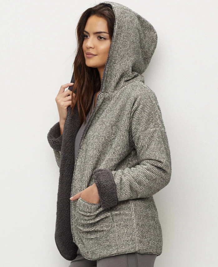 PJ Salvage Cozy Soft Two Tone Plush Sherpa Cardigan Size Large