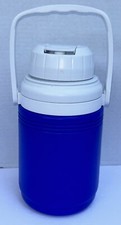 Coleman 1/3 Gallon Jug Cooler Water bottle Model 5542 Blue White Vintage