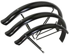 Original Lowrider 26" Flared Ducktail Standard Trike Hollow Hub Black Fender Set