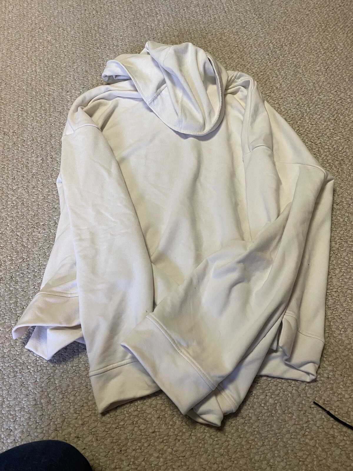 OFF WHITE Pullover con cappuccio morbido elasticizzato da donna morbido manica lunga crema grande