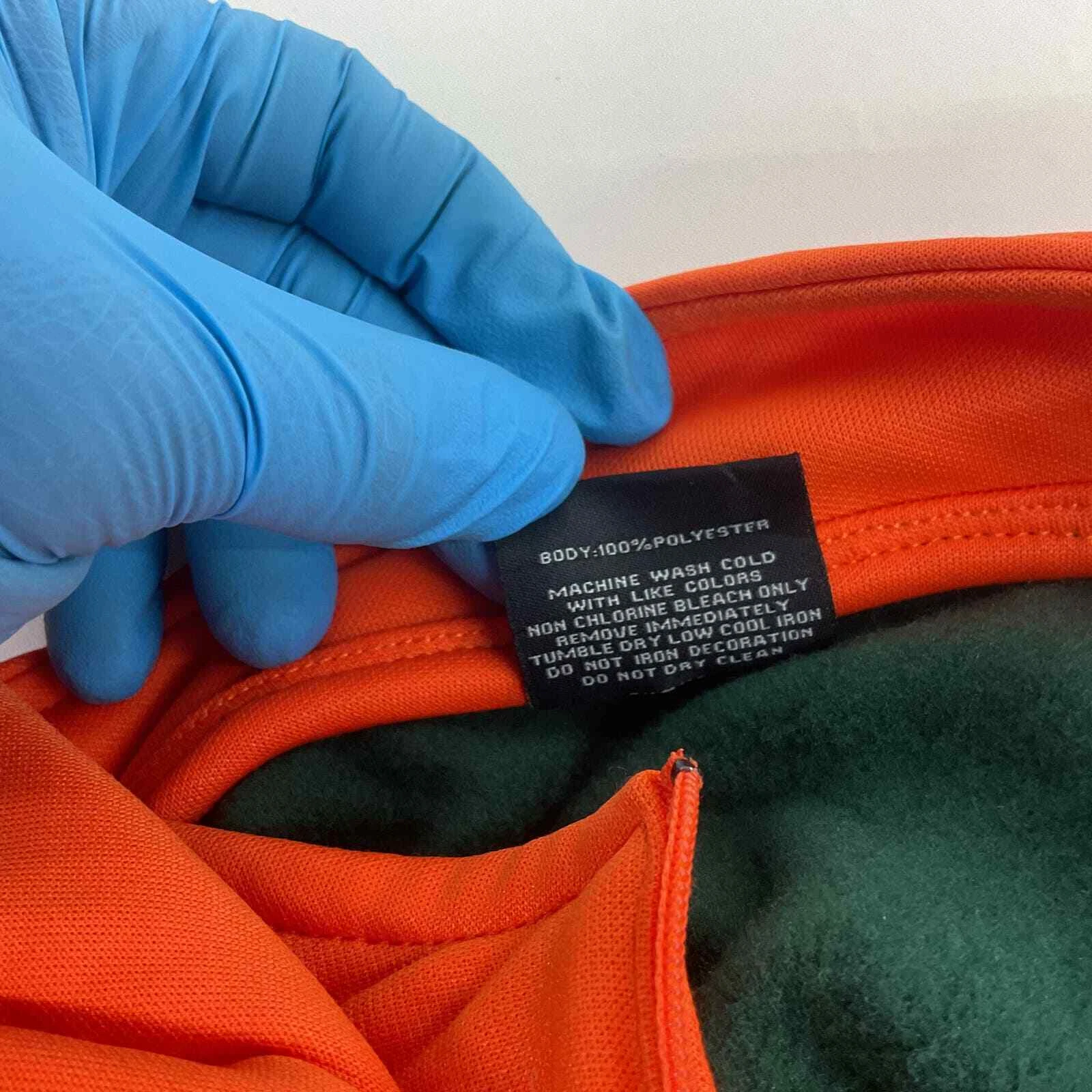 VETEMENTS Felpa con cappuccio pullover Colosseum da uomo verde arancione Miami Hurricane S usata