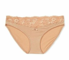 NEW VICTORIA SECRET BODY BY VICTORIA 3XY0 NUDE LACE WAIST BIKINI PANTY M MEDIUM