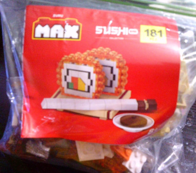 NEW ZURU Snacks MAX brick Building Set SUSHI CALIFORNIA ROLL & CHOPSTICKS