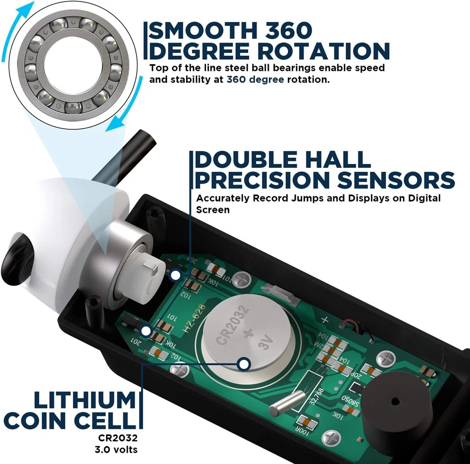 Cuerda de salto de escalada de RDX, contador digital, cuerda de salto ponderada, cuerda de velocidad Foto 3 de 4
