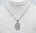 14k Solid White Gold Virgin Mary Lady Guadalupe Oval pendant Charm #15187 2.90gr — photo 2