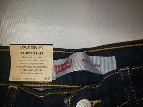 Jungen Levi 511 Slim Größe 14 Reg 27x27 Jeans - Bild 4 von 9