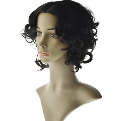 Ladies Natural Short Curly Wigs Hair Pixie Wavy African Bob with Bangs Full Wigs