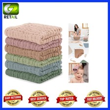 Comfy Cubs Muslin Baby Washcloths 6-Pack - Soft 10"x10" for Sensitive Skin