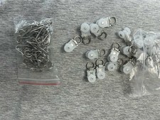 50 Curtain Track Rollers Hooks Rail Pulleys Runners Ceiling Gliders Window M52
