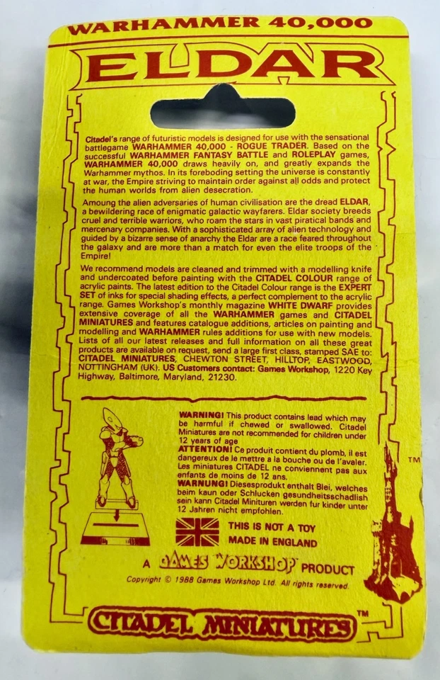 Lot 2 Warhammer 40k Rogue Trader Era Eldar Artillery blister Sealed NOS 5921 OOP - Image 2 of 4