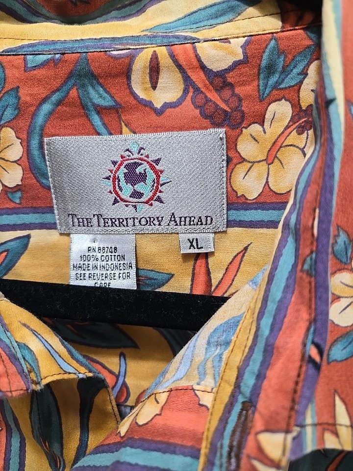 The Territory Ahead Men Shirt X Large 100 Cotton Print Short Sleeve ...