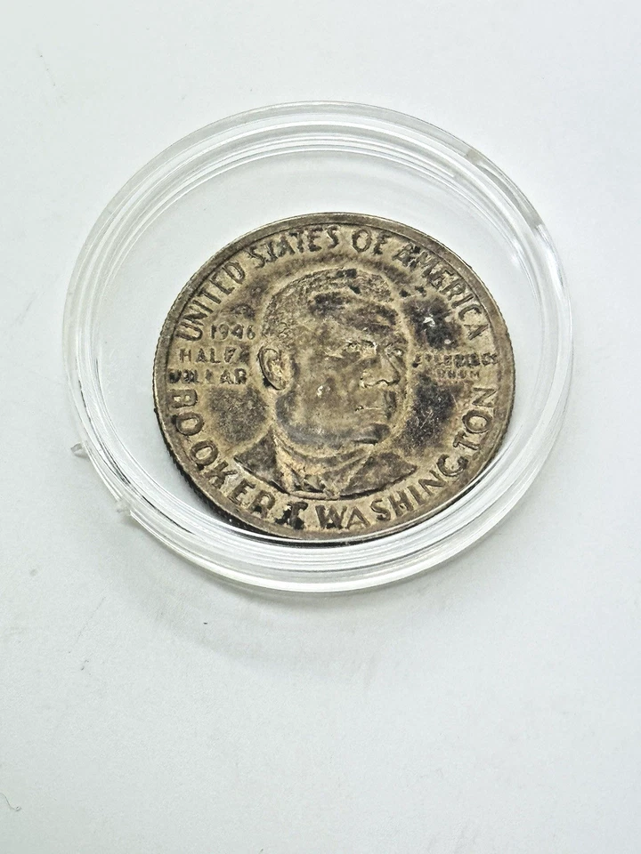 1946-D BOOKER T. WASHINGTON Commemorative Silver Half Dollar 50c TONING ~NR~ - Image 2 of 4