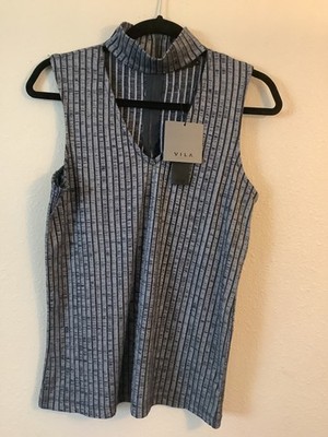 NWT Vila Clothes Medium Grey Melange Sleeveless Top Size M