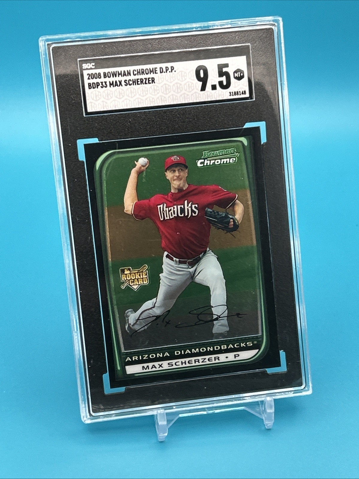 2008 Bowman Chrome Draft #BDP33 Max Scherzer ROOKIE RANGERS SGC 9.5  MT+