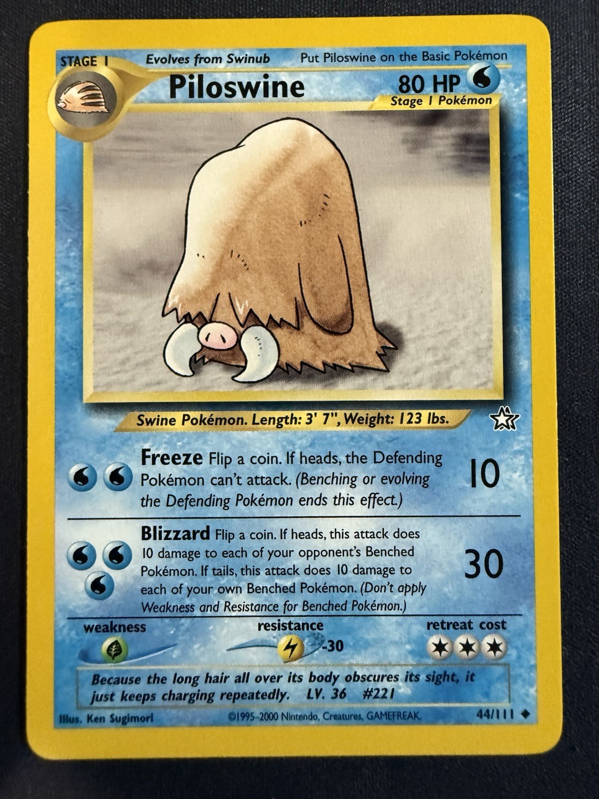 Piloswine 44/111 Pokemon Neo Genesis Unlimited Vintage LP