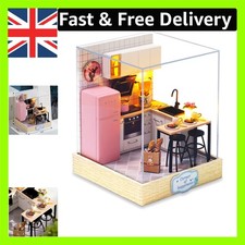 Art Deco Miniature DIY Dollhouse Kit with Furniture & LED Lights - Perfect Gift