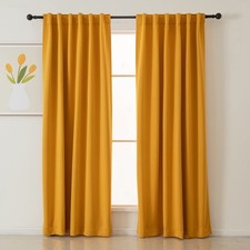 Blackout Curtains 84 Inches Long 2 52"W x 84"L Pack of 2 Mustard Yellow