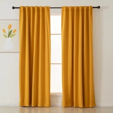 Blackout Curtains 84 Inches Long 2 52"W x 84"L (Pack of 2) Mustard Yellow