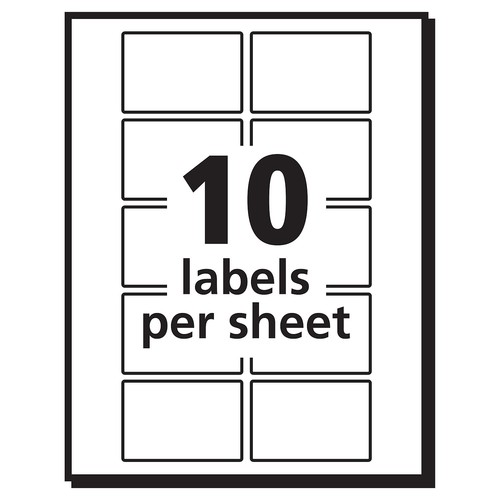 Avery Laser/Inkjet Multipurpose Labels 1" x 1 1/2" White 10/Sheet 166215 - Picture 4 of 5