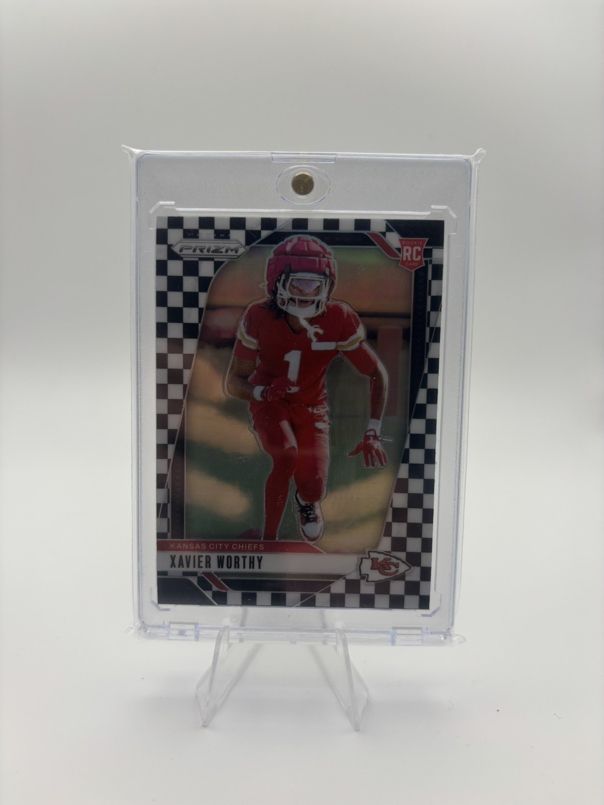 2024 Panini Prizm Xavier Worthy #399 Checkerboard Black & White Rookie RC Chiefs