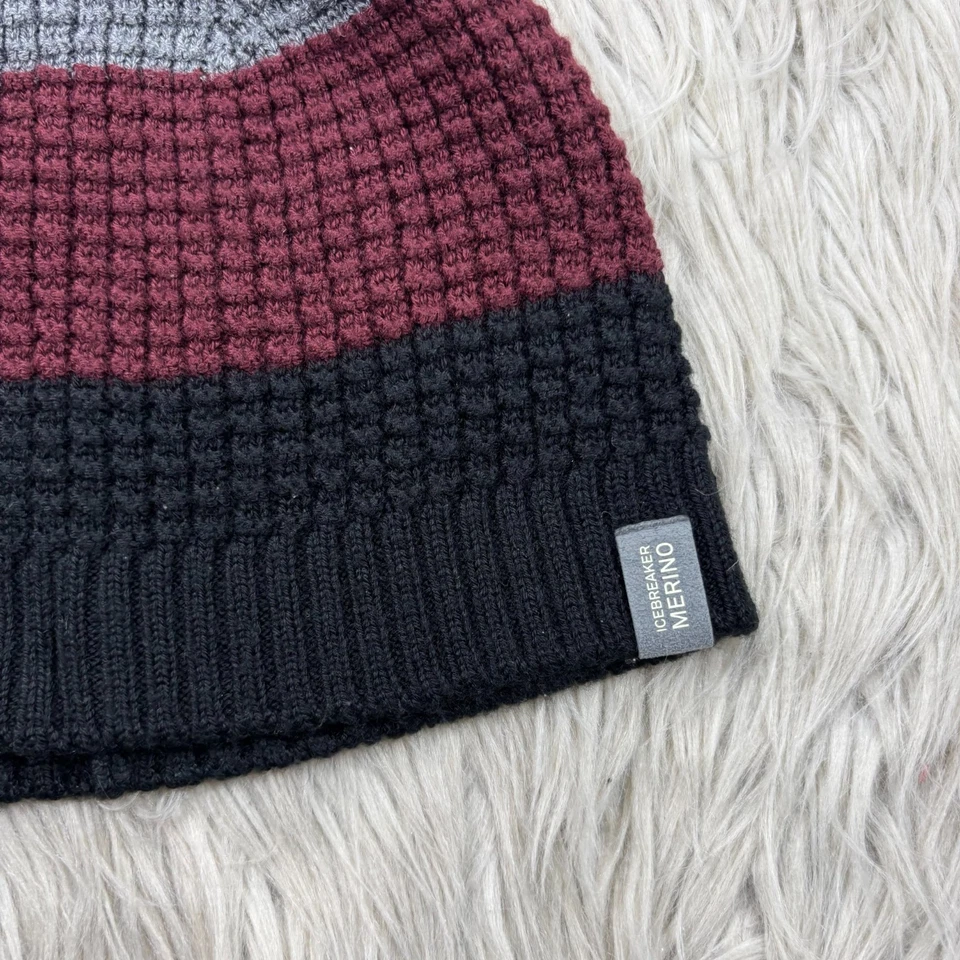 Icebreaker Unisex Adulto OS Oasis Gorro Mezcla Merino Negro Borgoña Gris Foto 2 de 3
