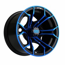 Gtw Spyder Golf Cart Blackblue 12x7 Wheel 4x4 Bolt 34 Offset Et-.25