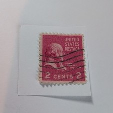 1936 Very Rare  2 Cent Red John Adams Used Stamp Historical Figures