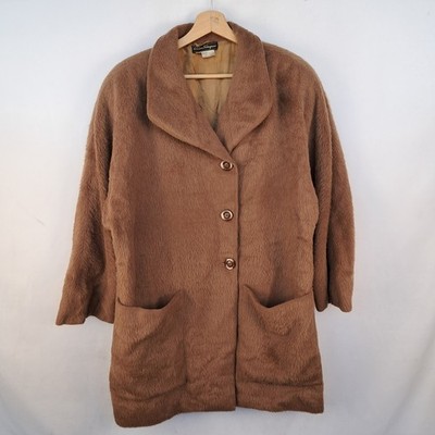 Salvatore Ferragamo Brown Alpaca Coat Size S Womens