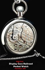 MINT High End Railroad Display Case 21 Jewels Pocket Watch Hamilton 940 Working