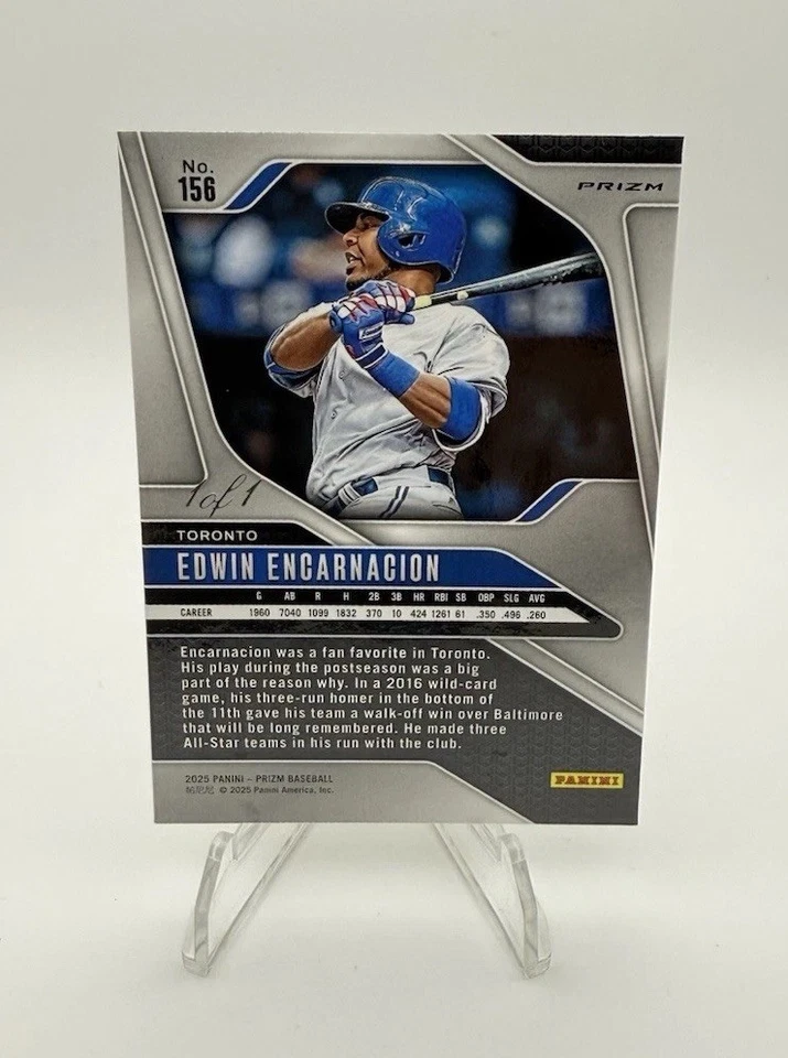 2025 Panini Prizm Edwin Encarnacion Gold Vinyl 1/1 One of One - Image 2 of 2