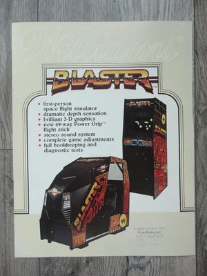Blaster Video Arcade Machine Flyer Original Williams Brochure 1983