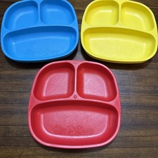 RePlay Divided Plates for Toddler or Baby BPA-free Recycled Materials Set Of 3
