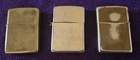 Lot Of 3 Vintage Zippo Lighters Brass + Regular  Used