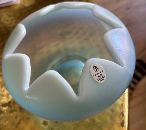 2005 Fenton Glass Lotus Bowl Museum Collection For Flower Nymph Frog As Is