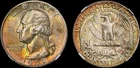 1958 D Washington Quarter NGC MS67 Rainbow Toning