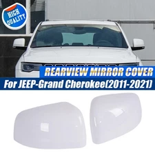 White Door Side Wing Mirror Cover Caps For Jeep Grand Cherokee/Durango 2011-2020