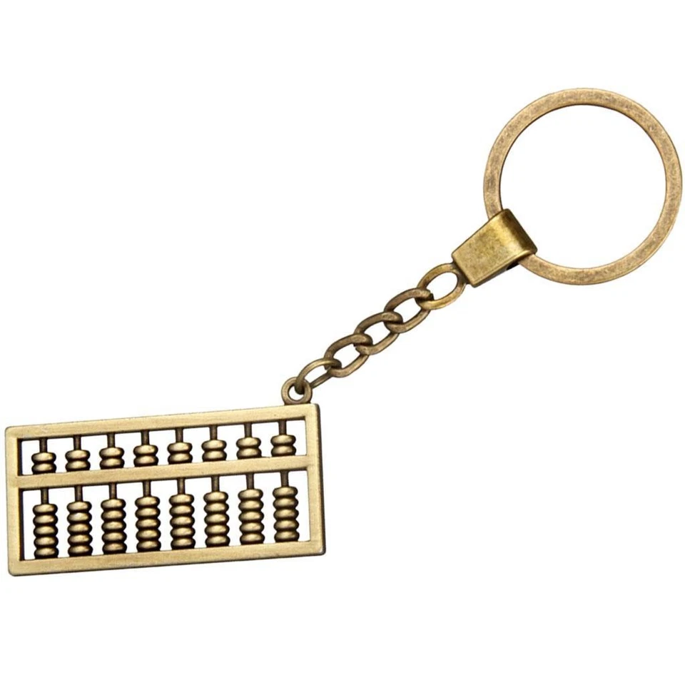 Portachiavi Borsa Retrò Bronzo Piccolo Abaco Portachiavi - Immagine 3 di 4