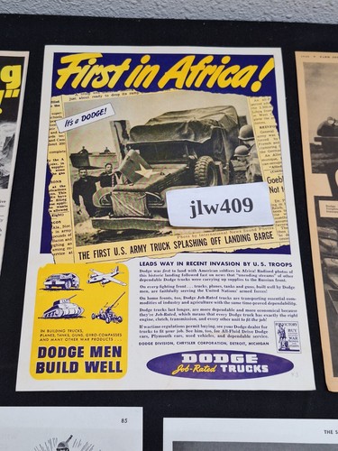 10 Vintage 1943 DODGE TRUCK ADS Original Print Ad Literature - Picture 3 of 11