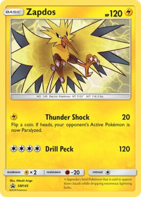 Pokémon Zapdos SM145 | 1 CARD + FREE PROTECTOR F15 | eBay