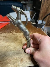 Vintage Cast Metal Leaping Impala Gazelle From Ashtray Stand Art Deco Era