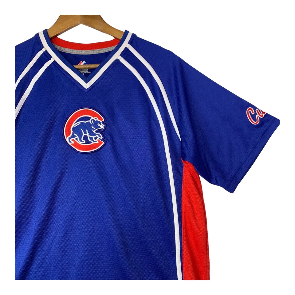 Chicago Cubs Jersey V Neck Mens Majestic Baseball Jersey Embroidered Size 18/20 - Image 2 of 4