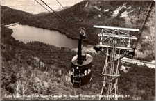 RPPC Franconia Notch NH Tramway Echo Lake 1st Tower c1940 photo postcard IQ2