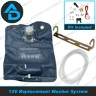 Windscreen Washer Fluid Bag/Bottle Kit with Washer Pump, Jets, Tubing and More