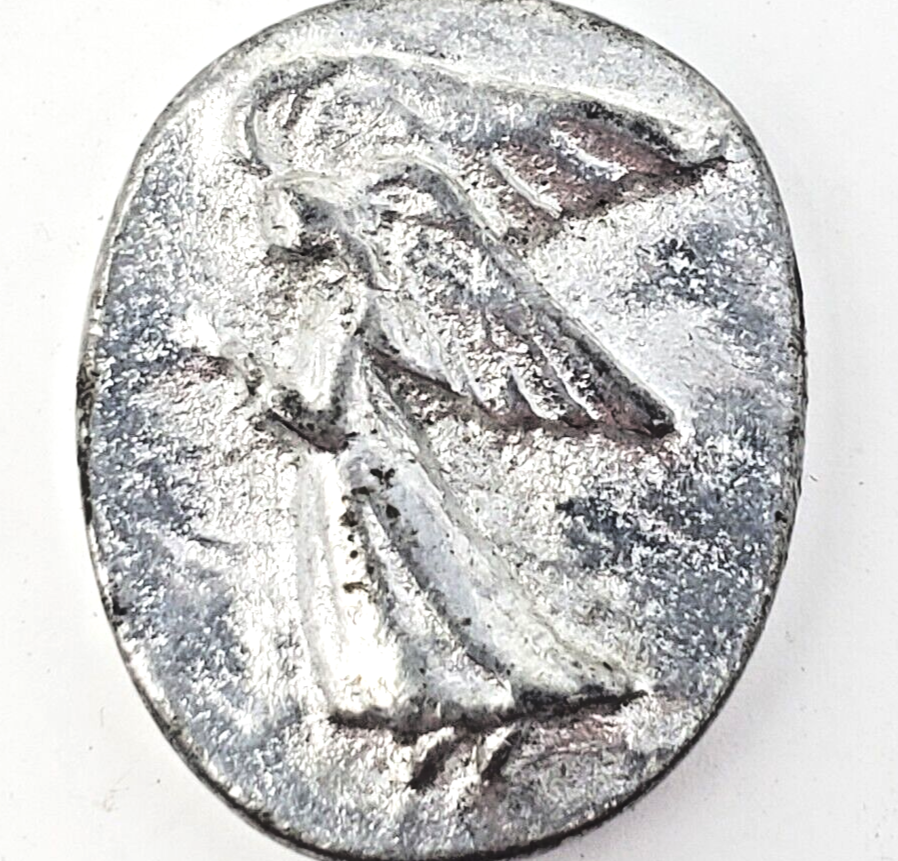 V+K Vilmain & Klinger Guardian Angel Pewter Pocket Coin Token - Vtg