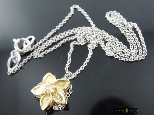 0.05ct Yellow Round Brilliant Diamond Necklace R8523 Diamonds by Lauren - Picture 6 of 7