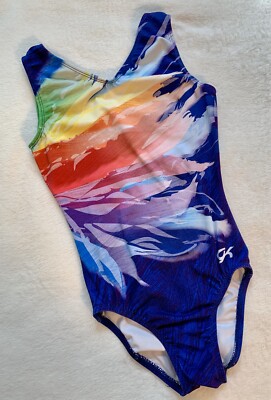 GK ELITE Gymnastics Leotard FEATHER WHIMSY Show Stopper SUBLIMATED SUBFUSE  CL