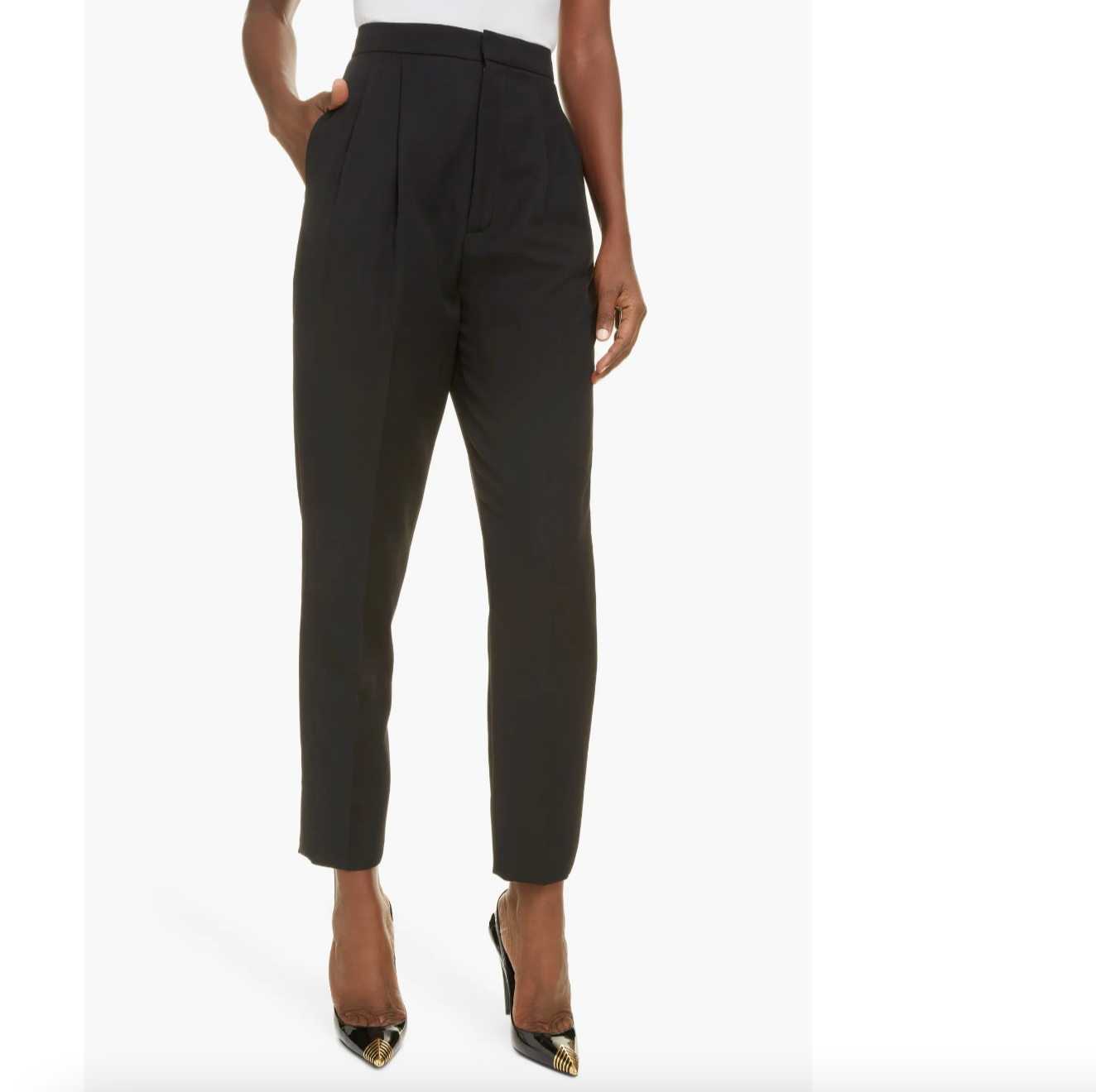 Pantaloni skinny neri aderenti Saint Laurent nuovi con etichette $1290 pantaloni lana HR taglia FR 40 8