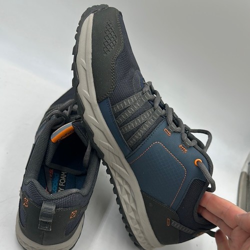Skechers Trail Men’s 12 Navy Grey Air Cooled Sport Hiking Memory Foam Sneakers - Picture 8 of 10